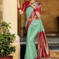 Classic Silk Aqua Blue Fancy Work Saree