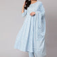Salwar Suit Cotton Aqua Blue Print Salwar Kameez
