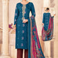 Pant Style Suit Jacquard Muslin Aqua Blue Embroidered Salwar Kameez