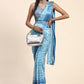 Trendy Saree Satin Silk Aqua Blue Embroidered Saree