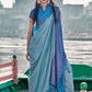 Trendy Saree Silk Aqua Blue Weaving Saree