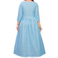 Gown Cotton Aqua Blue Strips Print Gown