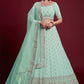 Lehenga Choli Georgette Aqua Blue Dori Work Lehenga Choli