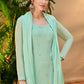 Salwar Suit Georgette Viscose Aqua Blue Embroidered Salwar Kameez