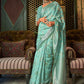 Classic Handloom Silk Aqua Blue Weaving Saree