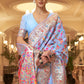 Classic Handloom Silk Aqua Blue Weaving Saree