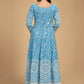 Anarkali Suit Georgette Aqua Blue Gota Work Salwar Kameez