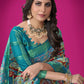 Contemporary Cotton Aqua Blue Weaving Saree