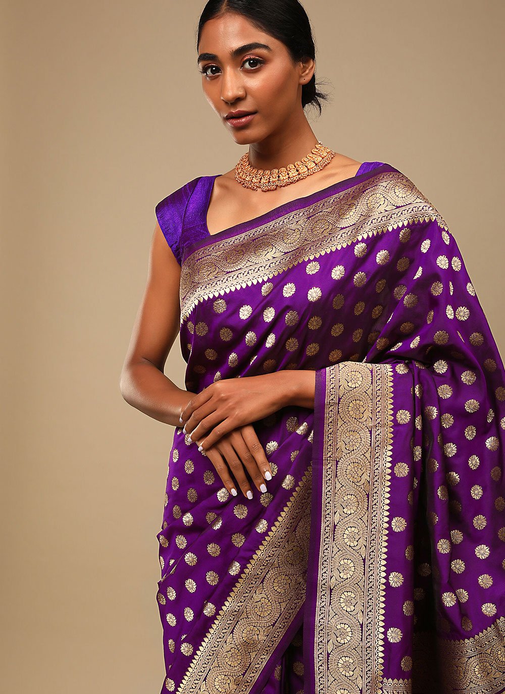 Classic Art Banarasi Silk Purple Woven Saree