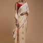 Contemporary Art Banarasi Silk Off White Woven Saree