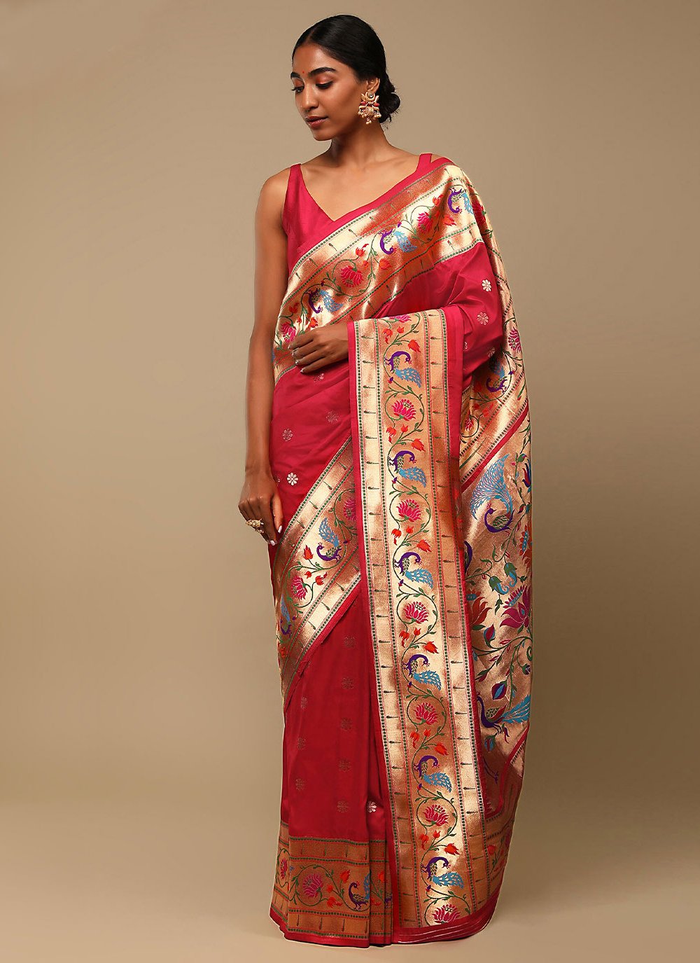 Contemporary Art Banarasi Silk Pink Woven Saree