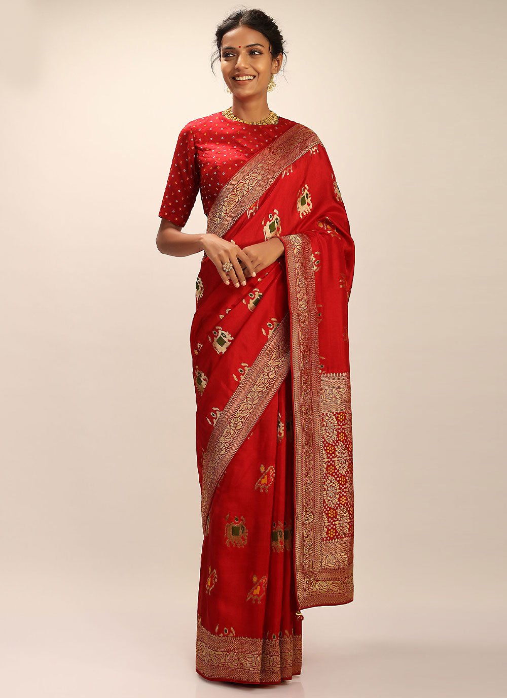 Traditional Saree Art Banarasi Silk Red Woven Saree