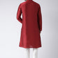 Kurta Pyjama Art Dupion Silk Maroon Embroidered Mens