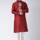 Kurta Pyjama Art Dupion Silk Maroon Embroidered Mens