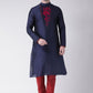 Kurta Pyjama Art Dupion Silk Blue Embroidered Mens