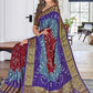 Bandhej Saree Art Silk Blue Maroon Bandhej Saree
