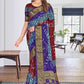 Bandhej Saree Art Silk Blue Maroon Bandhej Saree