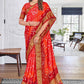 Contemporary Art Silk Multi Colour Bandhej Saree