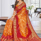 Classic Art Silk Orange Red Bandhej Saree
