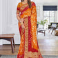 Classic Art Silk Orange Red Bandhej Saree