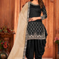 Punjabi Salwar Suit Art Silk Black Embroidered Salwar Kameez