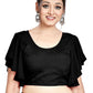 Blouse Art Silk Georgette Black Plain Blouse