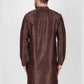 Kurta Pyjama Art Silk Black Print Mens