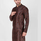 Kurta Pyjama Art Silk Black Print Mens