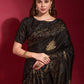 Designer Trendy Saree Art Silk Black Foil Print Saree