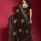 Designer Trendy Saree Art Silk Black Foil Print Saree