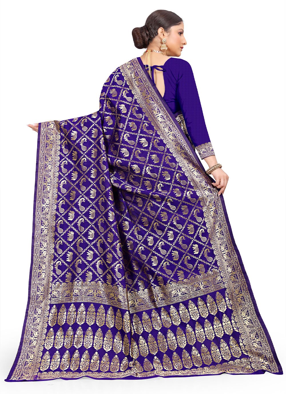 Classic Art Silk Violet Weaving Saree