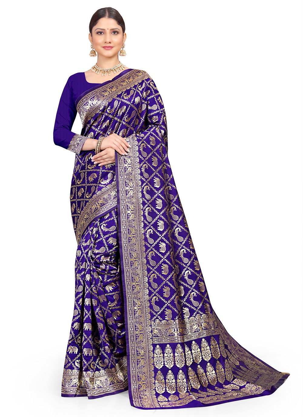 Classic Art Silk Violet Weaving Saree