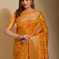 Classic Art Silk Yellow Print Saree