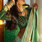 Contemporary Art Silk Sea Green Lace Saree