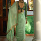 Contemporary Art Silk Sea Green Lace Saree