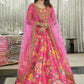 Lehenga Choli Art Silk Pink Digital Print Lehenga Choli