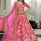 Lehenga Choli Art Silk Pink Digital Print Lehenga Choli