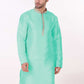 Kurta Pyjama Art Silk Sea Green Embroidered Mens