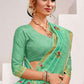 Trendy Saree Art Silk Sea Green Embroidered Saree