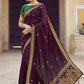 Traditional Saree Art Silk Purple Embroidered Saree