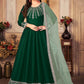 Salwar Suit Art Silk Green Embroidered Salwar Kameez