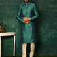 Kurta Pyjama Art Silk Green Woven Mens
