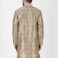 Kurta Pyjama Art Silk Green Print Mens