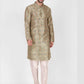 Kurta Pyjama Art Silk Green Print Mens