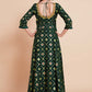 Gown Art Silk Green Weaving Gown