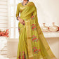 Contemporary Art Silk Green Embroidered Saree