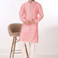 Kurta Pyjama Art Silk Pink Embroidered Mens