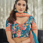 Lehenga Choli Art Silk Teal Digital Print Lehenga Choli