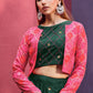 Lehenga Choli Art Silk Green Embroidered Lehenga Choli