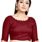 Blouse Art Silk Maroon Plain Blouse